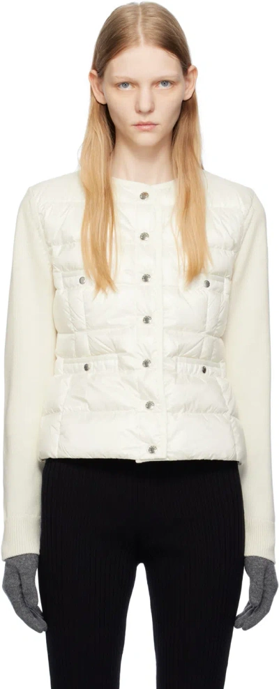 Moncler White Padded Down Jacket In 030 White