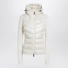 Moncler Quilted Hoodie With Drawstring And Long Sleeves In White