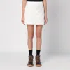 Moncler Women's Checkered Quilted Nylon Short Skirt In White