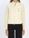 Moncler Virgin Wool Cashmere Blend Knit Cardigan In White