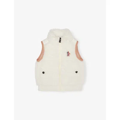 Moncler Kids' Padded Teddy Gilet 6- In Neutral