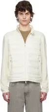 Moncler White Padded Wool Zip-up Down Jacket In 032 - Bright White