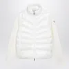 Moncler White Padded Zip Jacket In Polyester In Multi