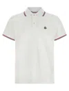 Moncler White Cotton Short-sleeved Polo T-shirt In White