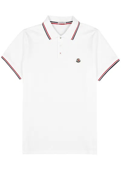 Moncler White Piqué Cotton Polo Shirt