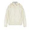 Moncler White Down Jacket With Logo Patch On The Sleeve In Tech Fabric Man In Neutral