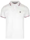 MONCLER MONCLER WHITE POLO SHIRT WITH LOGO