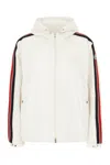 Moncler Snap Button Cuffs Hooded Jacket In Bianco