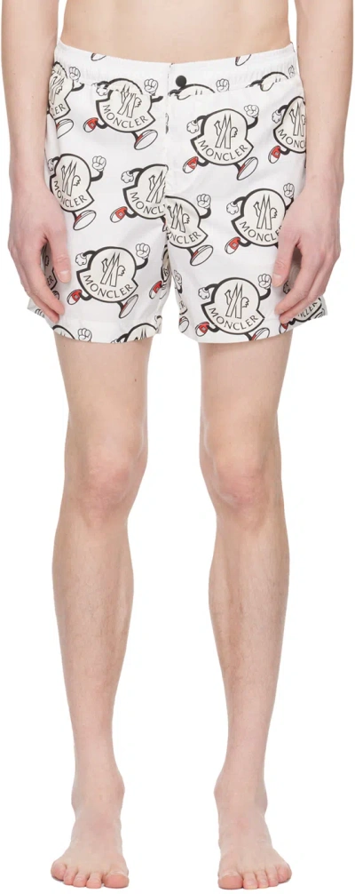 Moncler Swim Shorts In White