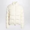 Moncler White Puffer Jacket With Braids In Cotton Blend Women In White