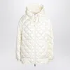 Moncler Diamond Quilted Down Hooded Jacket In White