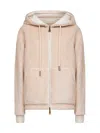 Moncler White Reversible Padded Hoodie In Pink