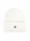 Moncler Ribbed-knit Wool Beanie In White