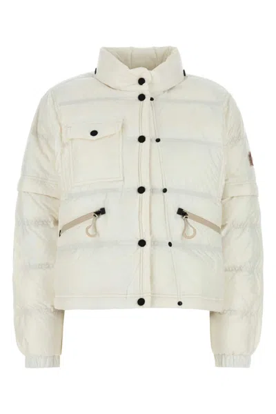 MONCLER WHITE SHORT DOWN JACKET