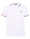 Moncler Cotton Polo Shirt With Logo In White