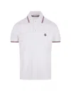 MONCLER MONCLER WHITE SHORT-SLEEVED POLO WITH EMBROIDERED LOGO