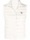 Moncler Quilted Vest High Neck In White