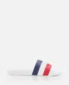 Moncler Basile Embossed Sliders In White