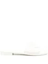 Moncler White Slippers With Appliqué Logo
