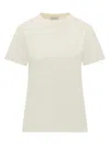 Moncler White Solid Crew Neck T-shirt In Neutral