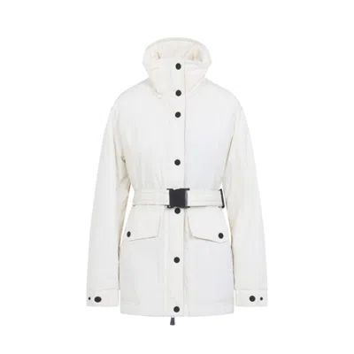 Moncler White Solid Hood Jacket