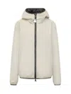 Moncler White Solid Hood Jacket In Neutral