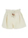 Moncler White Solid Shorts In Neutral