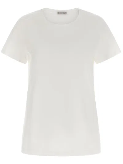 Moncler White Straight Hem Cotton T-shirt