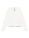 Moncler Quilted Long Sleeve Jacket Pockets In White