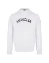 MONCLER MONCLER WHITE SWEATSHIRT WITH FRONT LOGO