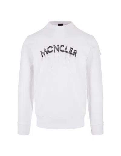 Moncler White Sweatshirt With Front Logo
