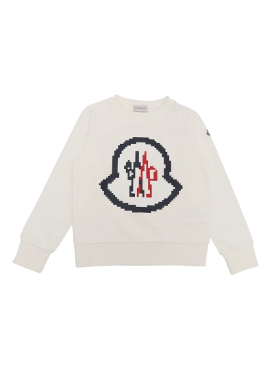 Moncler Kids' White Sweatshirt With Logo