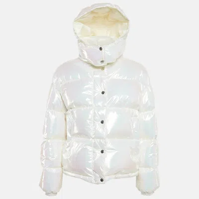 Pre-owned Moncler White Synthetic Down Puffer Jacket M