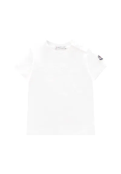 Moncler White T-shirt For Babykids With Logo