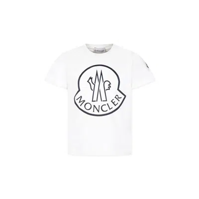 Moncler White T-shirt For Kids With Logo