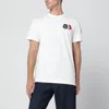 Moncler Ivory Cotton Tricolour Logo T-shirt In White