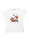 Moncler White T-shirt With Front Print And Logo Patch In Cotton Baby In White