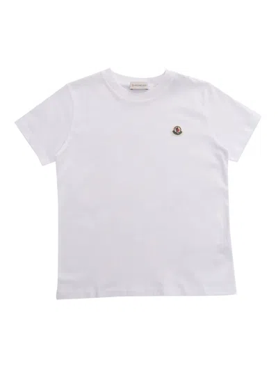 Moncler Kids' White T-shirt With Logo