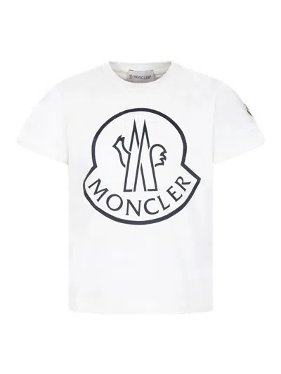 Moncler Boys White Kids Logo-print Short-sleeve Cotton-jersey T-shirt 4-14 Years