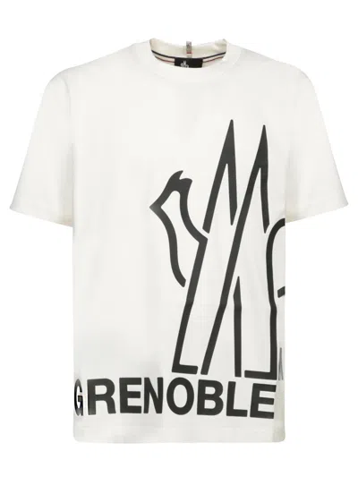Moncler White T-shirt With  Grenoble Logo