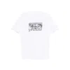 Moncler Mens White Graphic-print Crewneck Cotton T-shirt In White