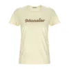 Moncler Natural Cotton T-shirt With Embroidered Logo In White