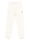 Moncler White Logo Patch Trousers With Coulisse In Pink