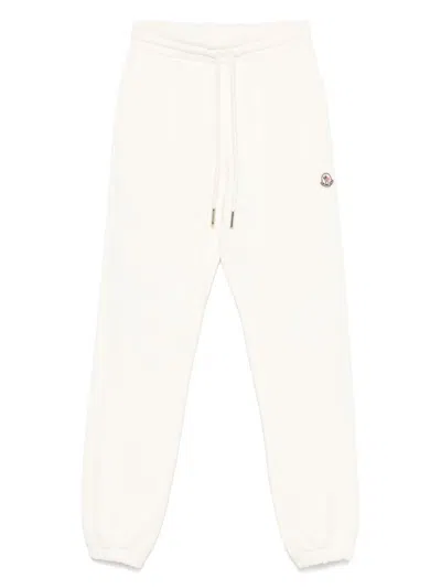 MONCLER White tracksuit bottoms with drawstring waist MONCLER