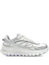 Moncler Two-tone Fabric And Leather Trailgrip Sneakers In Silver