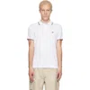 Moncler White Tricolor-trimmed Cotton Piquet Polo In Animal Print