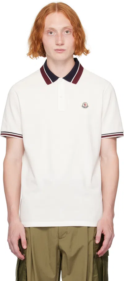 Moncler White Two-button Polo