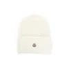 Moncler White Virgin Wool Hat In Neutral