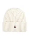 Moncler White Wool And Cashmere Beanie In Multi