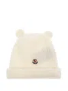 Moncler White Wool Blend Hat With Teddy Bear Ears  In White